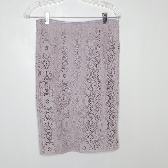 Burberry London Lace Pencil Skirt Light Purple Spring Easter Women 6 - Picture 8 of 13